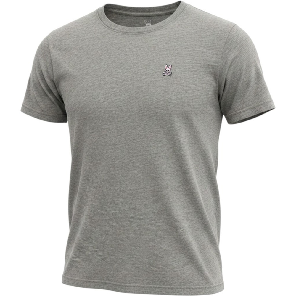 Psycho Bunny Heather Grey Pima Cotton Crewneck Logo T-Shirt Size 5 Medium